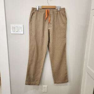VTG Territory Ahead Pants Men's L Tan 32 Zephyr Cotton Basket-Weave Drawstring